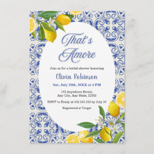 Invitation Mediterranean Lemon That's Amore Baby Shower Maria
