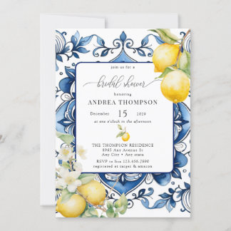 Invitation Méditerranée | Citrus citron | FÊTE DES MARIÉES