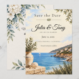 Invitation Méditerranée Côtière Enregistrez la Date 