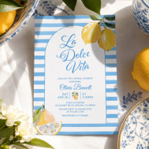 Méditerranéen Fête de Mariage Citron à Rayures Ble