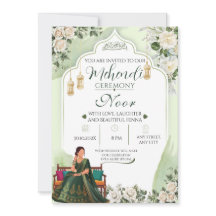 Invitation Mehendi de verdure élégante
