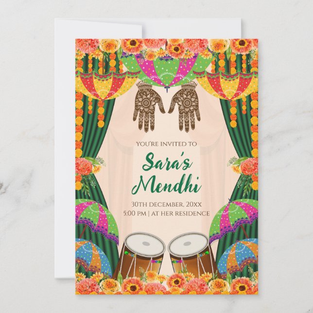 Invitation Mehendi invitation numérique Mehndi (Devant)