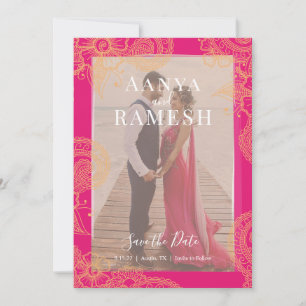 Invitation Mehndi Photo Wedding Enregistrer la date