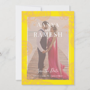 Invitation Mehndi Photo Wedding Enregistrer la date Invitatio