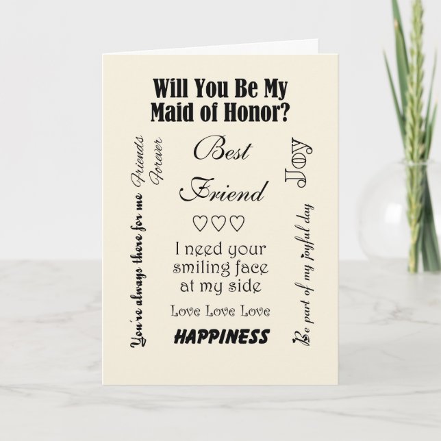 Invitation Meilleur Ami Serez-vous ma servante d'honneur ? Iv (Devant)