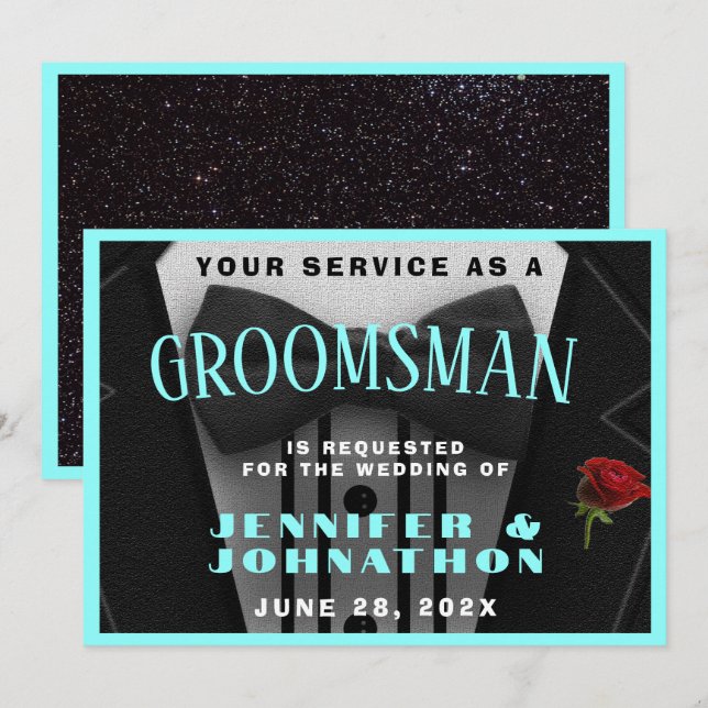 Invitation Meilleur costume d'invitation de Man Tuxedo (Devant / Derrière)