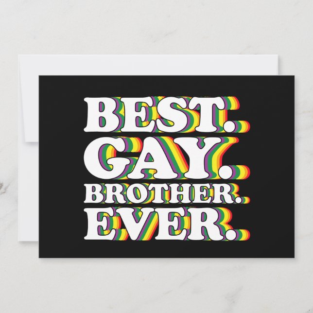 Invitation Meilleur Frère gay Jamais Famille LGBTQ Pride Arc  (Devant)