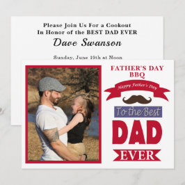 Invitation Meilleur Papa Jamais Fête des pères BBQ Photo Fram