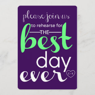 Invitation Meilleure journée jamais Mariage répétition Invita