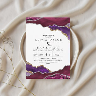Invitation Mélange mauve Agate Mariage