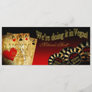 Invitation Melanie & Scott Las Vegas Rouge Noir Or LINEN