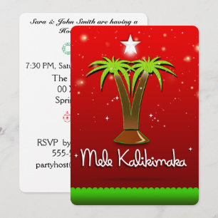 Invitation Mele Kalikimaka Palm Tree pour Noël