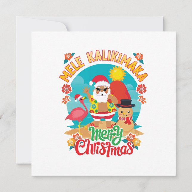 Invitation Mele Kalikimaka pour un Noël hawaïen brillant (Dos)