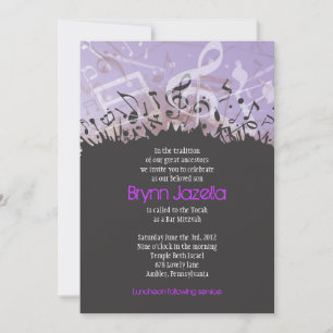 Invitation MELODY de l'invitation Bat mitzvah du bar TORAH