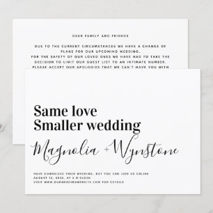 Invitation Même amour Mariage plus petit