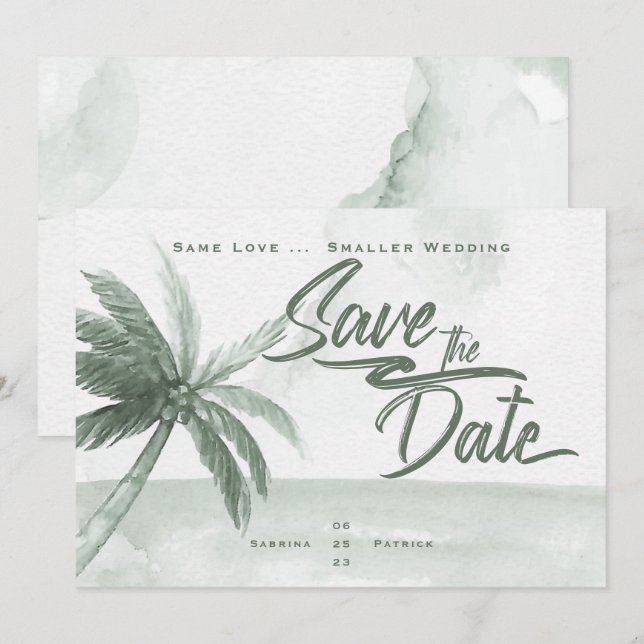 Invitation Même Amour Petite Mariage Plage Monochromatique Sa (Devant / Derrière)