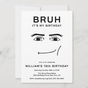 Invitation Mème drôle de jeu vidéo pour les 13 ans d'un garço
