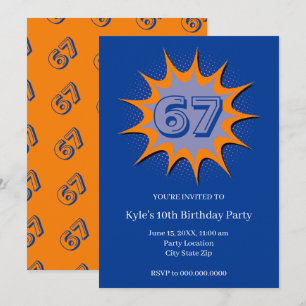 Invitation Mème personnalisé bleu 67 