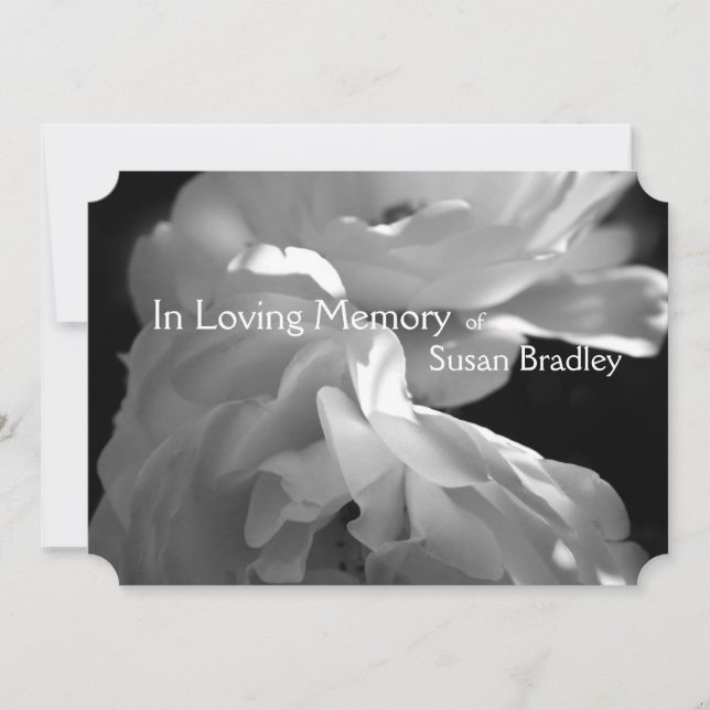 Invitation Mémoire d'amour 2 Service commémoratif White Rose (Devant)