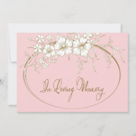 Invitation Mémoire d'amour Élégant Floral Gold Memorial