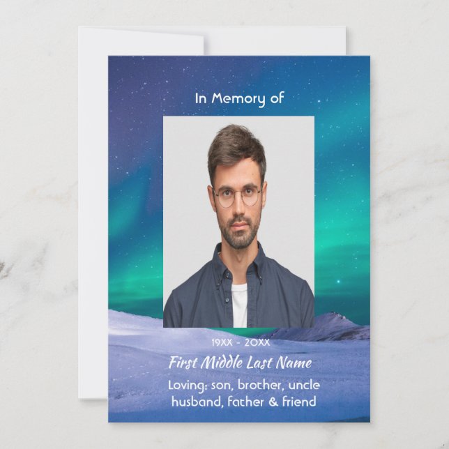 Invitation Mémorial aurora boréale (Devant)