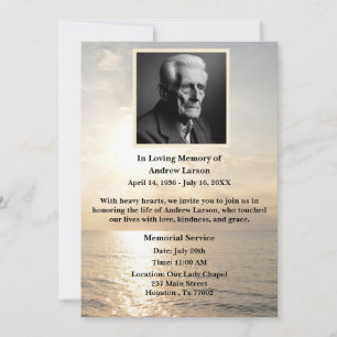 Invitation Mémorial funéraire de Sunrise Beach Ocean