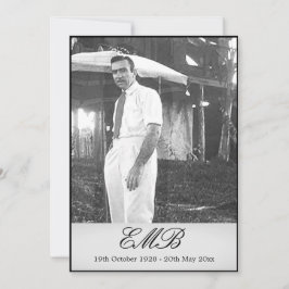 Invitation Mémorial funéraire simple photo