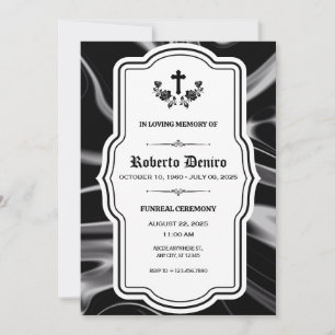 Invitation Memorial Funreal Black satin gothique élégant