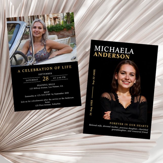 Invitation Mémorial moderne / Funérailles / Célébration de la (Créateur téléchargé)