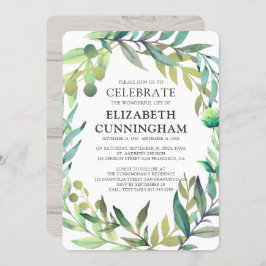 Invitation Mémorial rustique de l'aquarelle