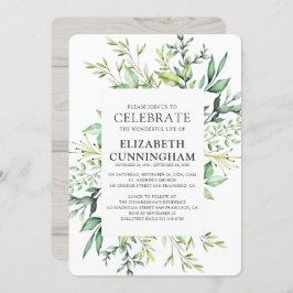 Invitation Mémorial rustique de l'aquarelle