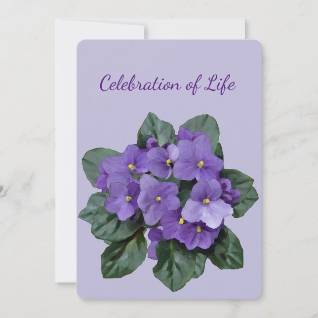 Invitation Memorial Service African Violet Houseplant (Devant)