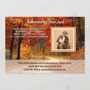 Invitation Memorial Service Fall Forest Automne Ajouter Votre
