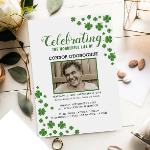 Invitation Mémorial Trèfle Shamrock   Funérailles Irlandaises