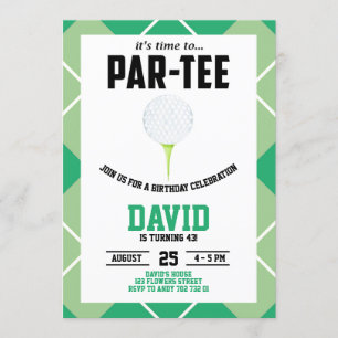 Invitation Men Golf Par-tee Anniversaire