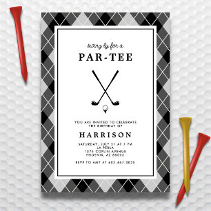 Invitation Mens Golf Anniversaire de la fête Jacquard Preppy 