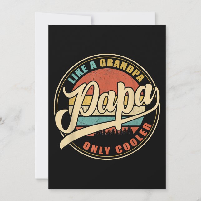 Invitation Mens PAPA like a Grandpa ONLY COOLER Funny Papa Pa (Devant)