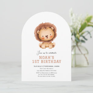Invitation Mention d'anniversaire pour le safari de Cute Lion