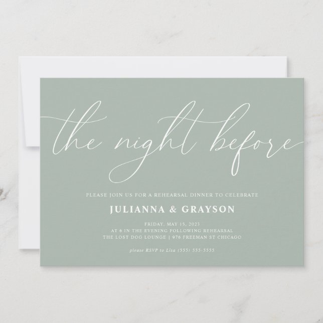 Invitation Mention La Nuit Avant Le Dîner De La Répétition Ma (Devant)