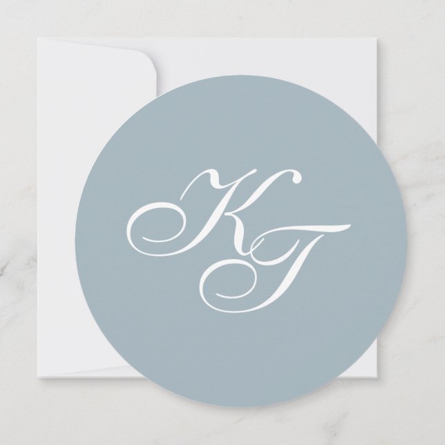 Invitation Menu Arrondi Monogramme (Dos)