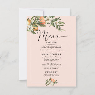 Invitation Menu Baby shower Clementine Little Cutie Rose