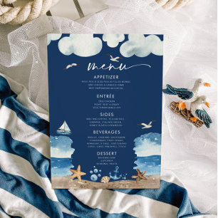Invitation Menu Baby shower Nautica Marine