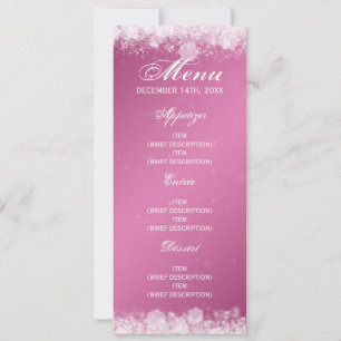 Invitation Menu Baby shower Nuit Étincelle Rose