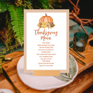 Invitation Menu Citrouille de Thanksgiving imprimable