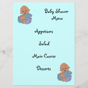 Invitation menu de baby shower
