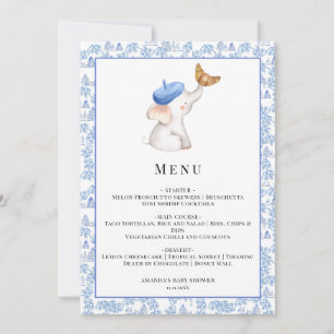 Invitation Menu de Baby Shower Romantique Français Bonjour Bé