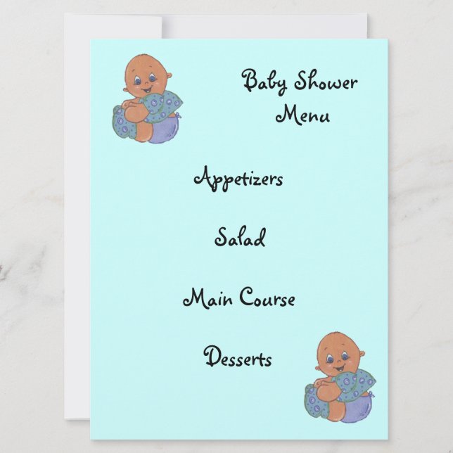 Invitation menu de babyshower (Devant)
