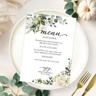 Invitation Menu de la douche de mariée automnale citrouille v