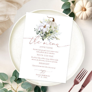 Invitation Menu de la douche de mariée automnale citrouille v
