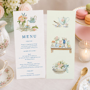 Invitation Menu de la fête de thé pour la mariée